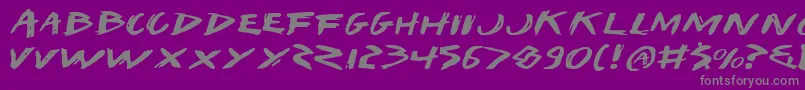 IWantMyTtrExpanded-Schriftart – Graue Schriften auf violettem Hintergrund