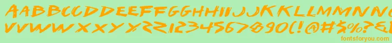 IWantMyTtrExpanded Font – Orange Fonts on Green Background