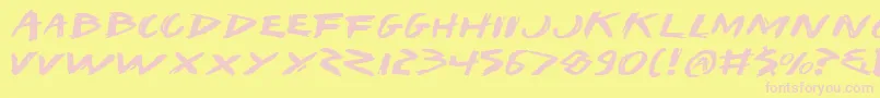 IWantMyTtrExpanded Font – Pink Fonts on Yellow Background