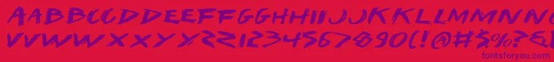 IWantMyTtrExpanded Font – Purple Fonts on Red Background