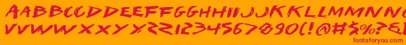 IWantMyTtrExpanded Font – Red Fonts on Orange Background