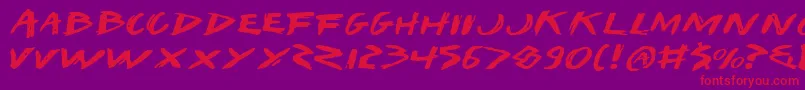 IWantMyTtrExpanded Font – Red Fonts on Purple Background