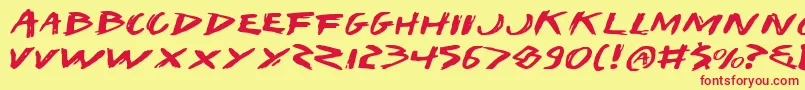 IWantMyTtrExpanded Font – Red Fonts on Yellow Background