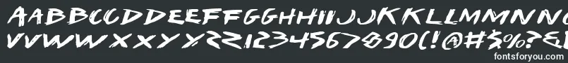 Шрифт IWantMyTtrExpanded – белые шрифты на чёрном фоне