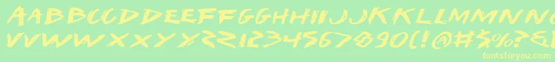 IWantMyTtrExpanded Font – Yellow Fonts on Green Background