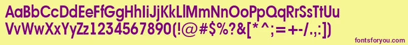 AAvanteltnrSemibold Font – Purple Fonts on Yellow Background