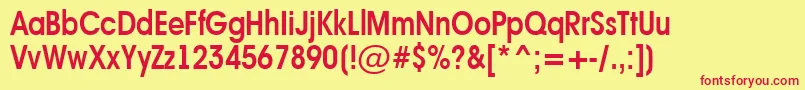 AAvanteltnrSemibold Font – Red Fonts on Yellow Background