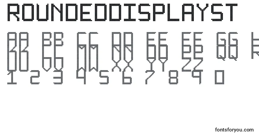 A fonte RoundedDisplaySt – alfabeto, números, caracteres especiais