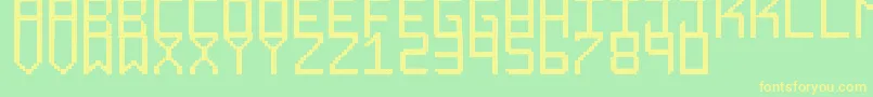 Czcionka RoundedDisplaySt – żółte czcionki na zielonym tle