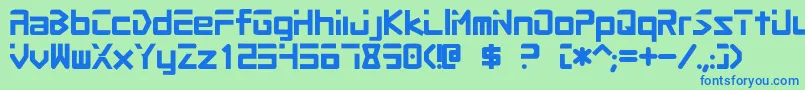 Proc2 Font – Blue Fonts on Green Background