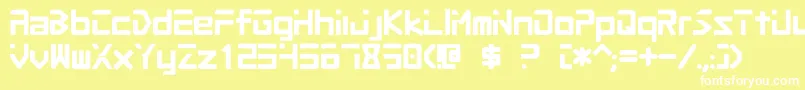 フォントProc2 – 黄色い背景に白い文字