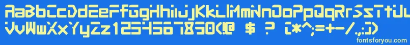 Proc2 Font – Yellow Fonts on Blue Background