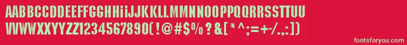 Kaiser Font – Green Fonts on Red Background