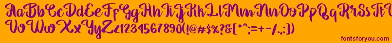 GeorgiaScript-Schriftart – Violette Schriften auf orangefarbenem Hintergrund