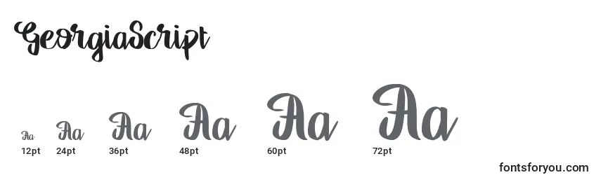Размеры шрифта GeorgiaScript