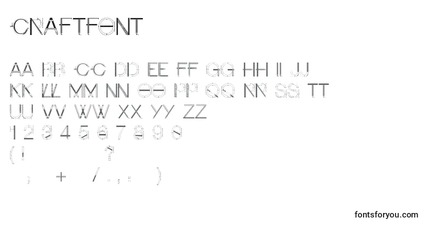 Czcionka Craftfont – alfabet, cyfry, specjalne znaki