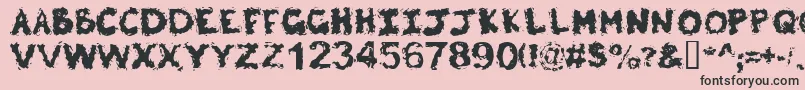 Poltergeist Font – Black Fonts on Pink Background