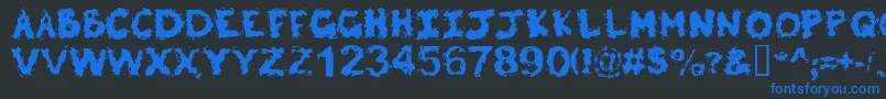 Poltergeist Font – Blue Fonts on Black Background