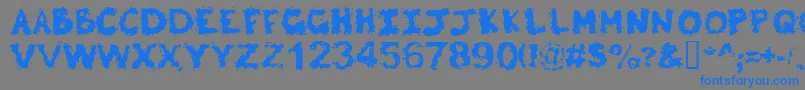 Poltergeist Font – Blue Fonts on Gray Background