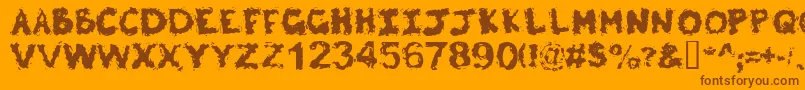 Poltergeist Font – Brown Fonts on Orange Background