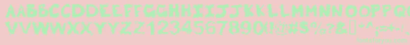 Poltergeist Font – Green Fonts on Pink Background