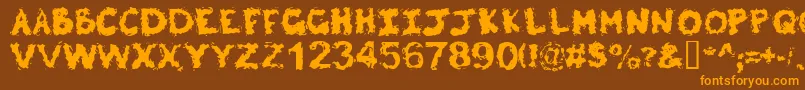 Poltergeist Font – Orange Fonts on Brown Background