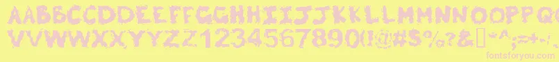 Poltergeist Font – Pink Fonts on Yellow Background