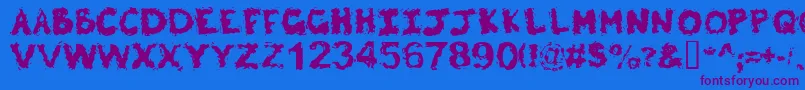Poltergeist Font – Purple Fonts on Blue Background