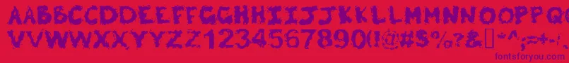 Poltergeist Font – Purple Fonts on Red Background