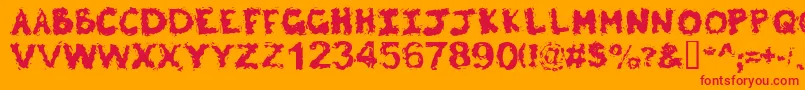 Poltergeist Font – Red Fonts on Orange Background