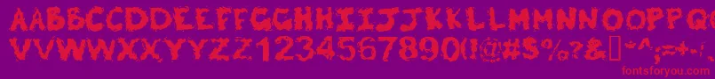 Poltergeist Font – Red Fonts on Purple Background