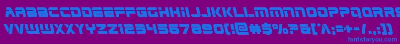 フォントEdgeracerleft – 紫色の背景に青い文字