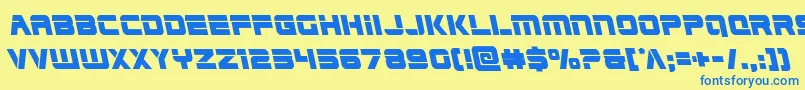 Edgeracerleft Font – Blue Fonts on Yellow Background