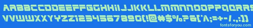 Edgeracerleft Font – Green Fonts on Blue Background