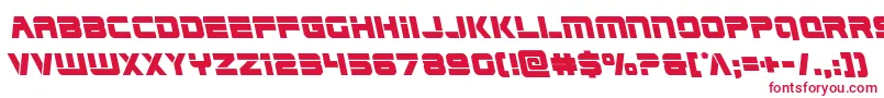 Edgeracerleft-Schriftart – Rote Schriften auf weißem Hintergrund