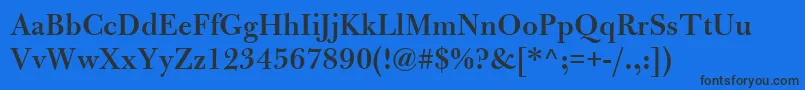 BulmerMtSemibold Font – Black Fonts on Blue Background