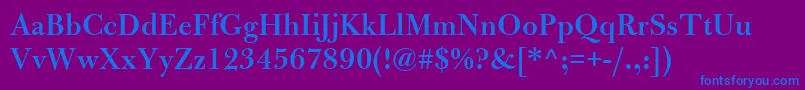 BulmerMtSemibold Font – Blue Fonts on Purple Background