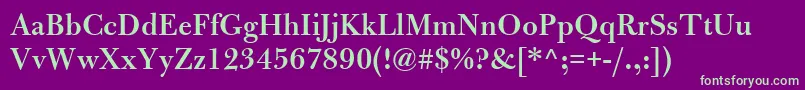 BulmerMtSemibold Font – Green Fonts on Purple Background