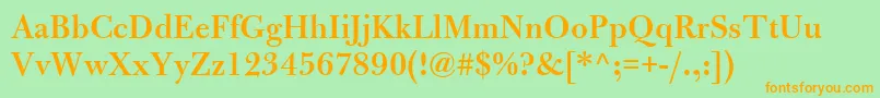 BulmerMtSemibold Font – Orange Fonts on Green Background