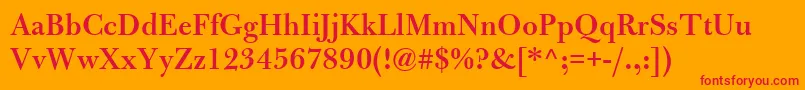 BulmerMtSemibold Font – Red Fonts on Orange Background