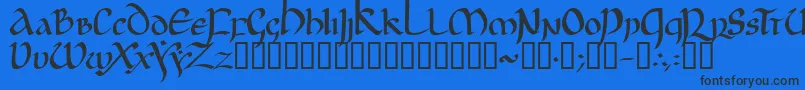 JgjUncial Font – Black Fonts on Blue Background
