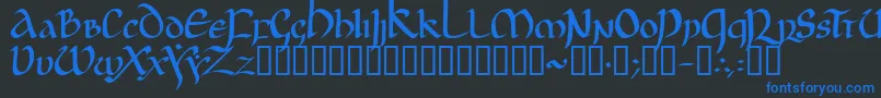JgjUncial Font – Blue Fonts on Black Background