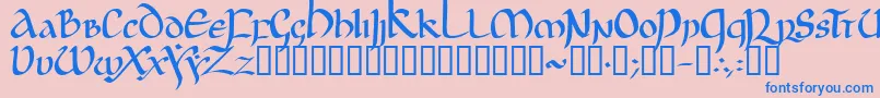 JgjUncial Font – Blue Fonts on Pink Background