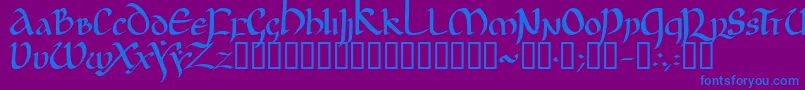 JgjUncial Font – Blue Fonts on Purple Background