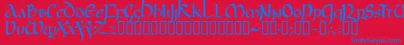 JgjUncial Font – Blue Fonts on Red Background