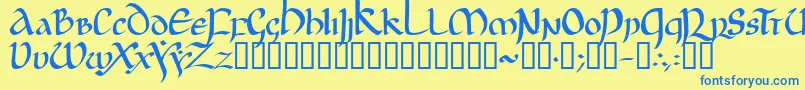 JgjUncial Font – Blue Fonts on Yellow Background