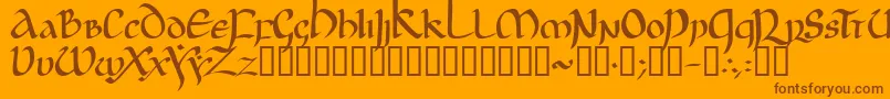 JgjUncial Font – Brown Fonts on Orange Background