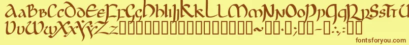 JgjUncial Font – Brown Fonts on Yellow Background