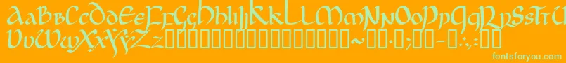 JgjUncial Font – Green Fonts on Orange Background