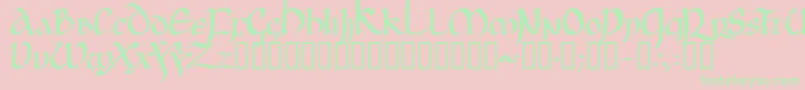 JgjUncial Font – Green Fonts on Pink Background